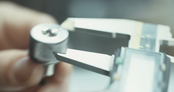 measurement of metal parts using a caliper