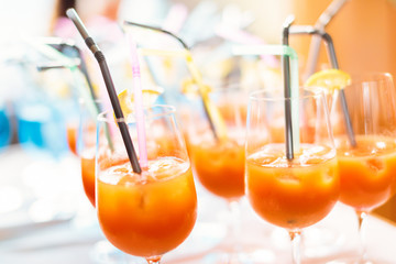 Colorful Cocktails On A Tray