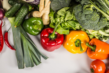 Bio Healthy food. Various of Vegetables on wood. Bio Healthy food, herbs and spices. Organic vegetables on wood