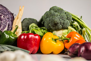 Bio Healthy food. Various of Vegetables on wood. Bio Healthy food, herbs and spices. Organic vegetables on wood