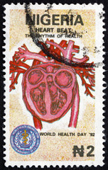 Postage stamp Nigeria 1992 Cross-section of Heart