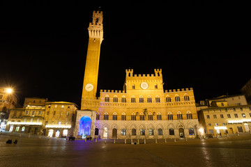 Siena night view, Tuscany, Italy