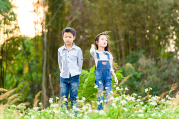 Obraz premium Boy and girl fashion portrait