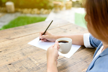 Hand writing on white paper