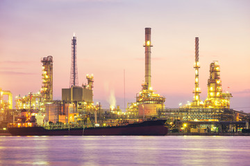 Oil gas refinery plant. May called petroleum, production or petrochemical plant. Industrial factory construction from engineering technology with steel pipe, pipeline, tank. Business for power energy.