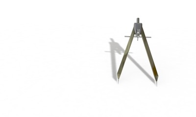 Compasses model isolated on the white, 3d render