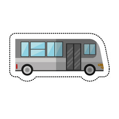 bus public transport vehicle shadow vector illustration eps 10