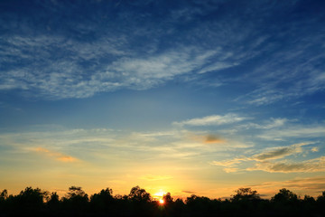 Beautiful atmosphere  sky at sunset.