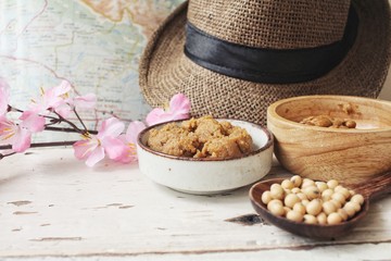 Miso paste with travel accessories