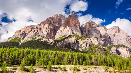Wonderful view of Dolomites in spring, Italy, Europe