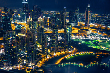 Fototapeta na wymiar Dubai Panorama At Night