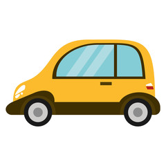 yellow eco car transport image vector illustration eps 10