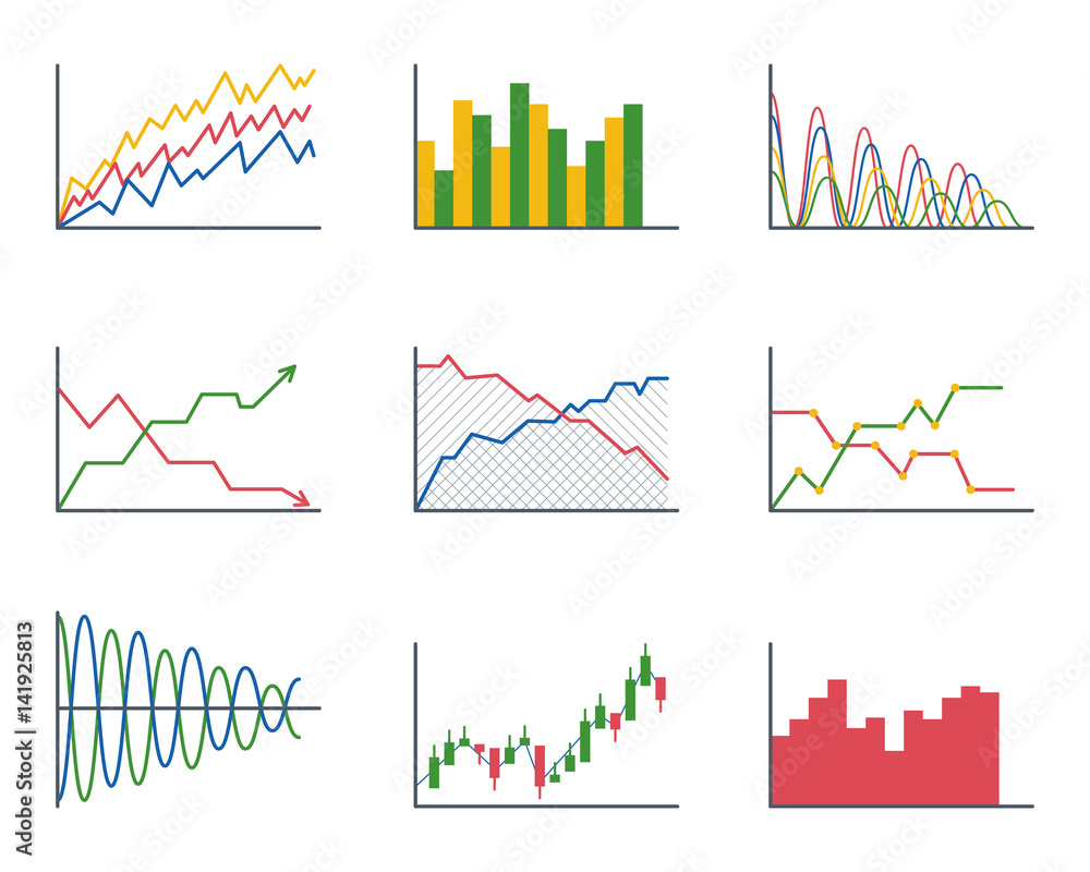 Poster business data graph analytics elements bar pie charts diagrams and flat icon infographics design iso