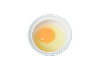 egg in a bowl  isolated on  white background and clipping path
