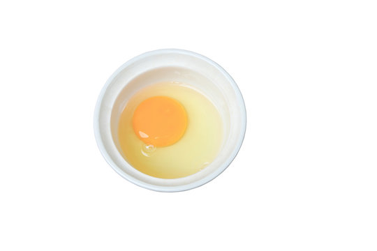 egg in a bowl  isolated on  white background and clipping path