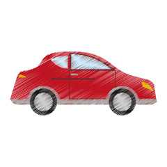 drawing red car sedan vehicle transport vector illustration eps 10