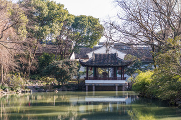 Naklejka premium Humble Administrator's Garden, the largest garden in Suzhou, China. UNESCO heritage site.