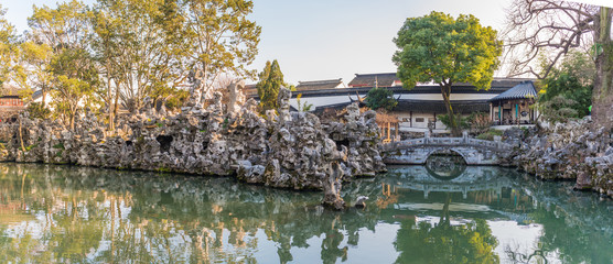 lion forest garden (shiziin) in Suzhou, China. UNESCO heritage site.