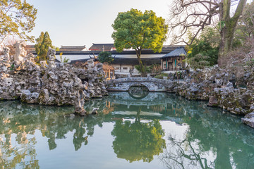 lion forest garden (shiziin) in Suzhou, China. UNESCO heritage site.