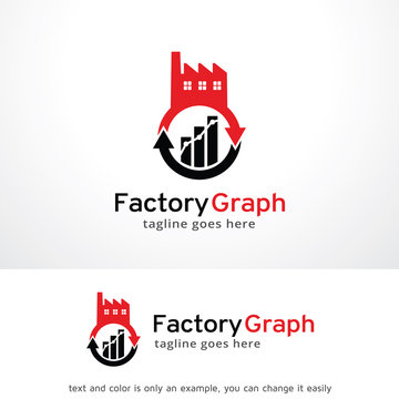 Factory Graph Logo Template Design Vector, Emblem, Design Concept, Creative Symbol, Icon
