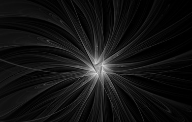 Abstract fractal black and white pattern in the center of a star