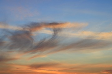 sunset beautiful colorful twilight in blue sky and cloud soft