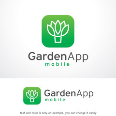 Garden App Logo Template Design Vector, Emblem, Design Concept, Creative Symbol, Icon