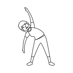 woman athlete practicing exercise avatar character vector illustration design