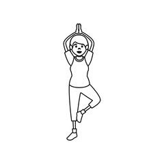 woman athlete practicing exercise avatar character vector illustration design