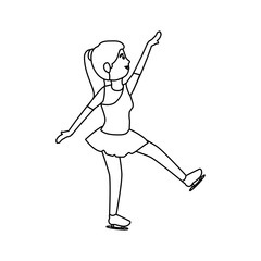 woman athlete dancing in skate avatar character vector illustration design