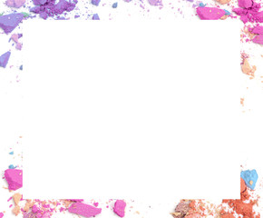 Make-up color frame on white background