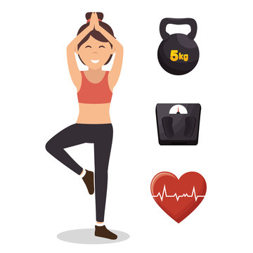fitness lifestyle elements icons vector illustration design