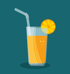 orange juice fruit icon vector illustration design