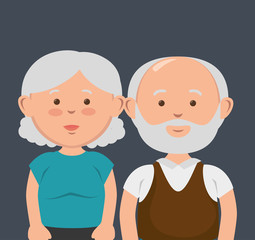 grandparents couple avatars characters vector illustration design
