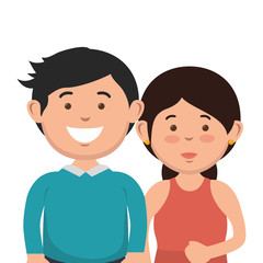 parent couple avatars characters vector illustration design
