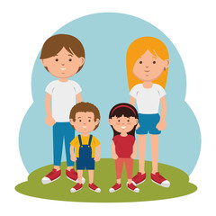 family members avatars characters vector illustration design