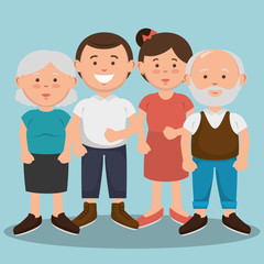 family members avatars characters vector illustration design