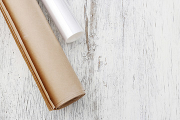 Paper or plastic stretch film wrapping