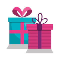 giftbox presents set icons vector illustration design