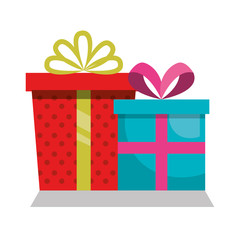 giftbox presents set icons vector illustration design