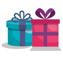 giftbox presents set icons vector illustration design