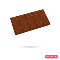 Chocolate bar color flat icon for web and mobile design