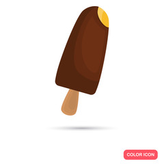 Ice cream with chocolate color flat icon for web and mobile design