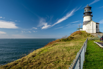 Fototapeta na wymiar Cape Disappointment Lighthouse, built in 1856