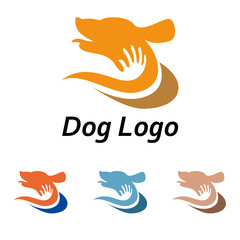Hand Hug Dog - Abstract Logo Template