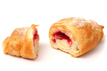 fresh croissant isolated on white background