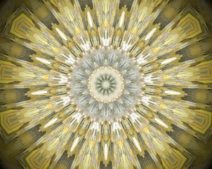 Abstract extruded mandala 3D illustration