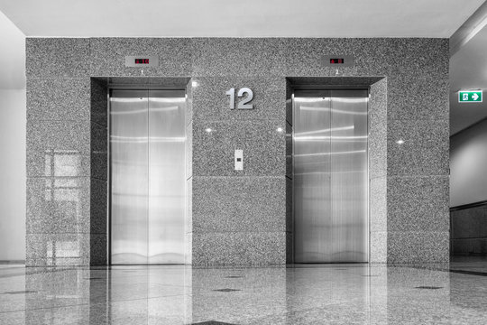 Modern Elevator And Granite Tile., Interior Design