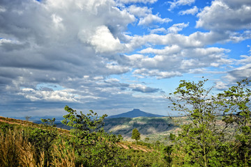 Fototapeta na wymiar Landscape mountains and blue sky with clouds : Thailand