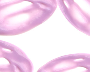 smear skin lotion frame isolated on white background